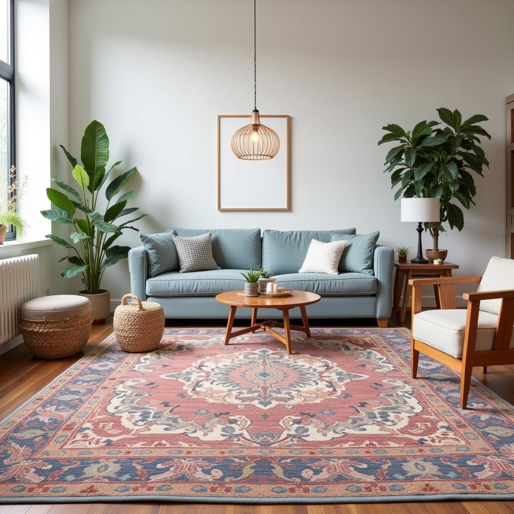 Living Room with Area Rug - Free Returns Policy