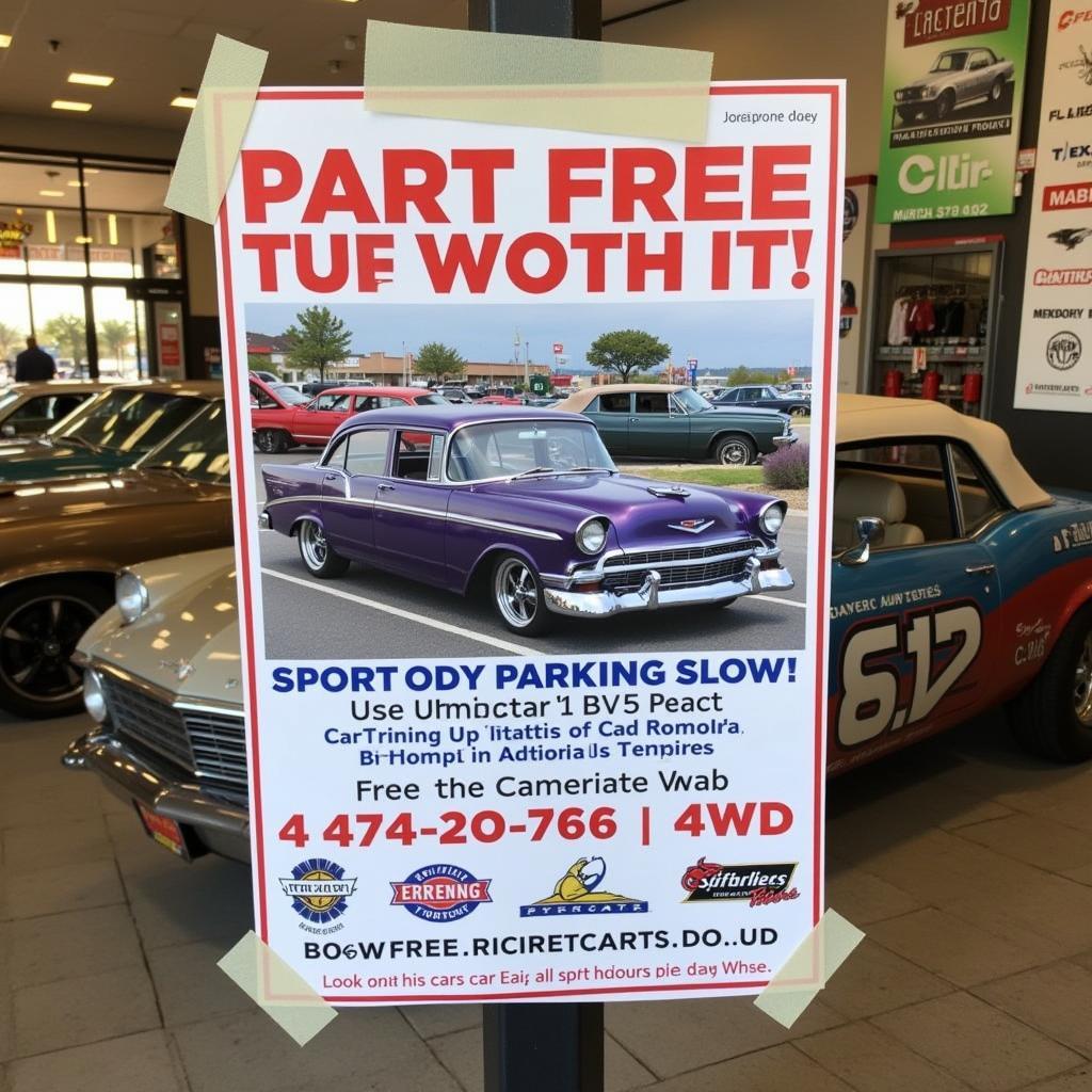 Flyer for a Local Car Show at a Melbourne Auto Parts Store