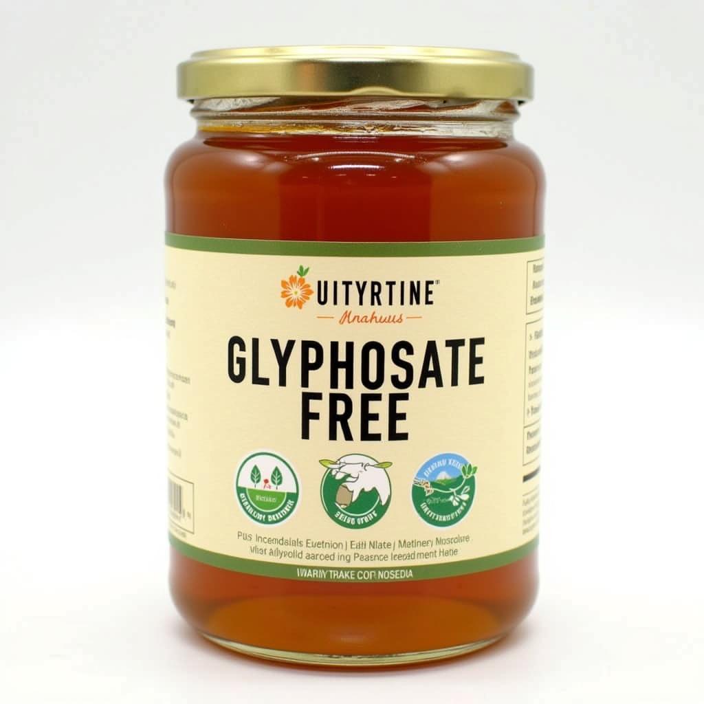 Manuka Honey Jar with Glyphosate Free Label