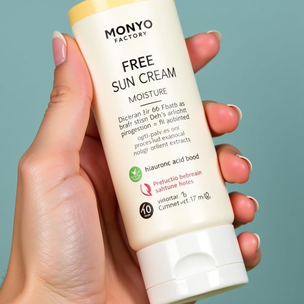 Close-up of Manyo Factory Free Sun Cream Moisture ingredients list