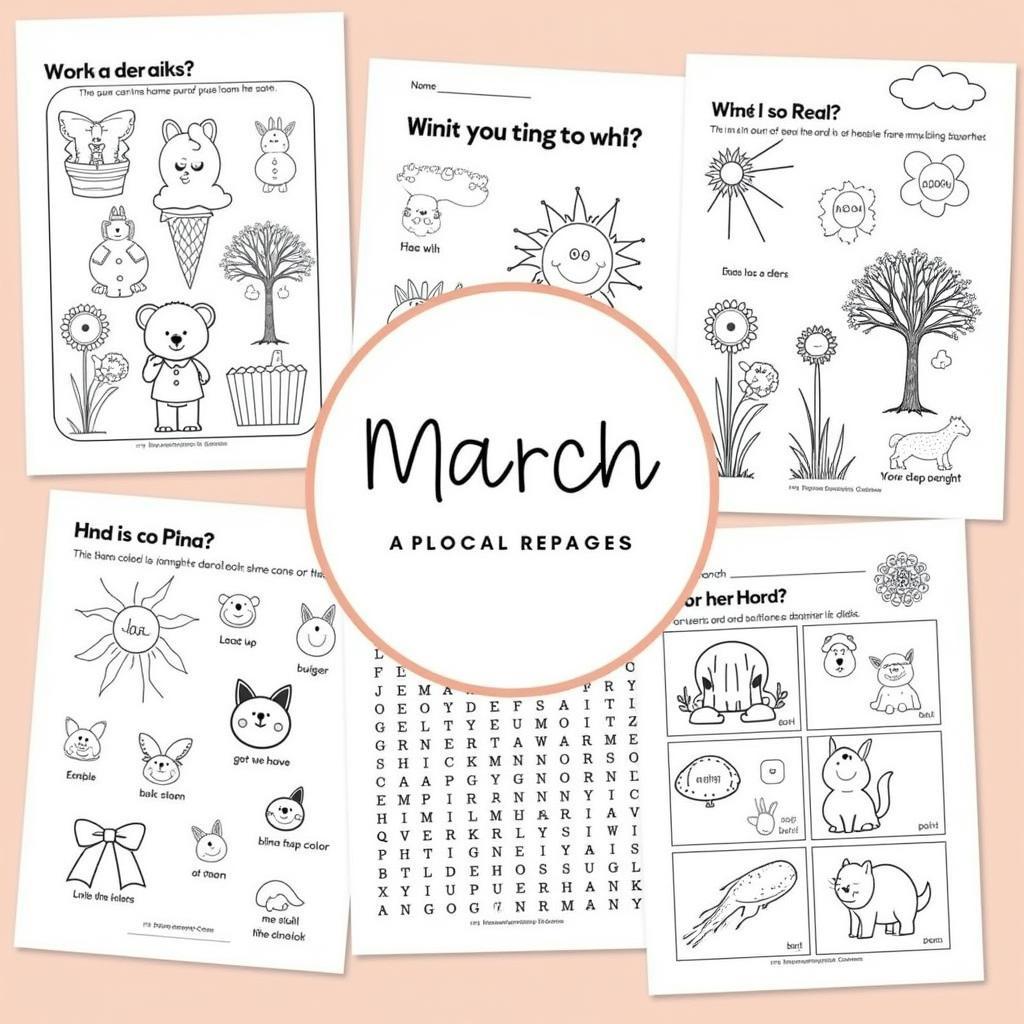 Printable March Activity Sheets for Kids