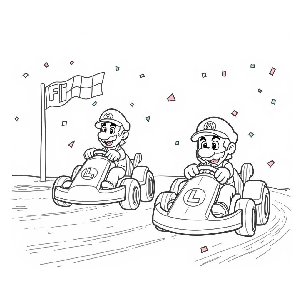 Mario and Luigi Coloring Page