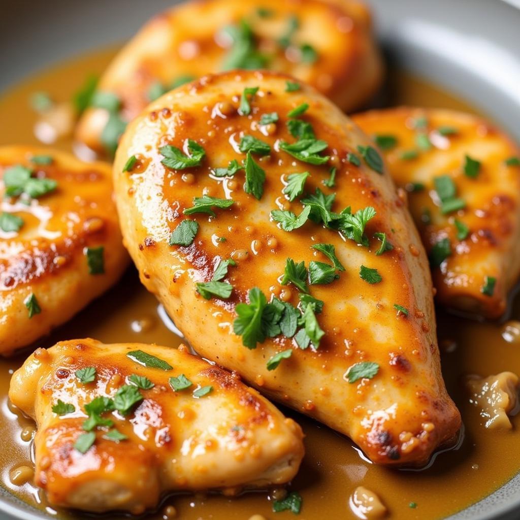 Gluten-free chicken Marsala dish