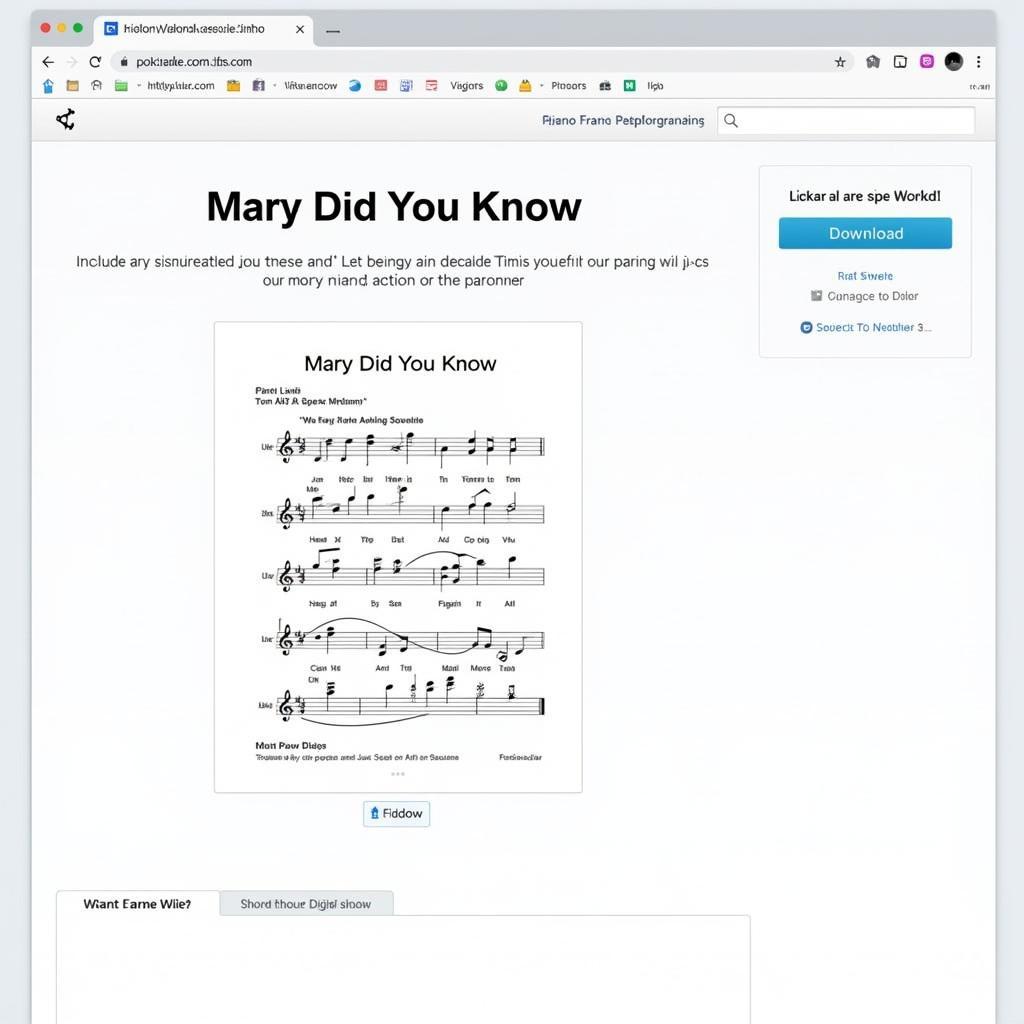 Free Downloadable "Mary Did You Know" Piano Sheet Music