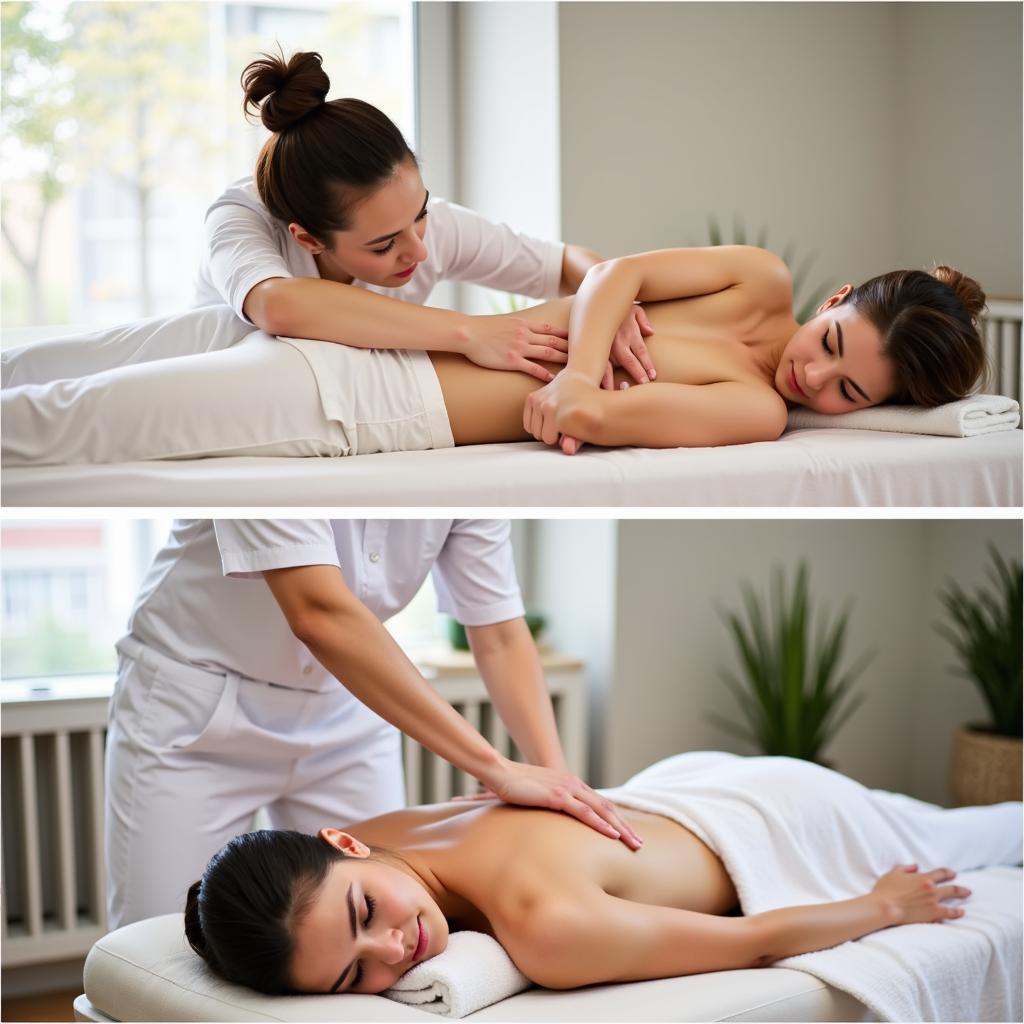 Massage Therapist Practicing Techniques