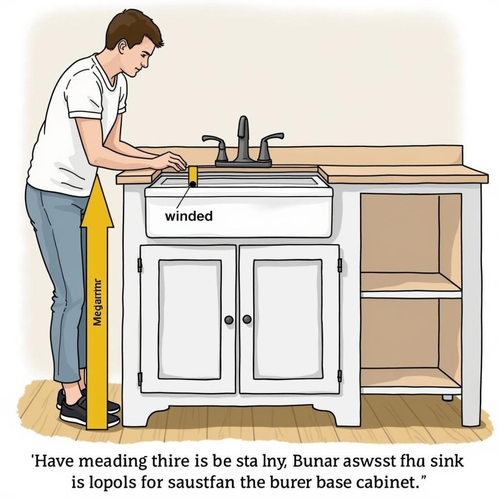 Measuring for a farmhouse sink installation