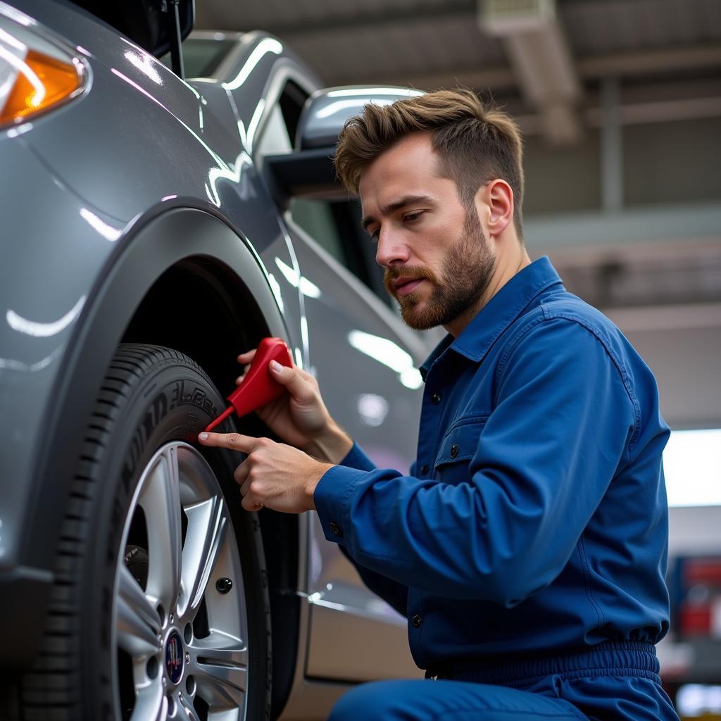 Mechanic Performing an Oil Change