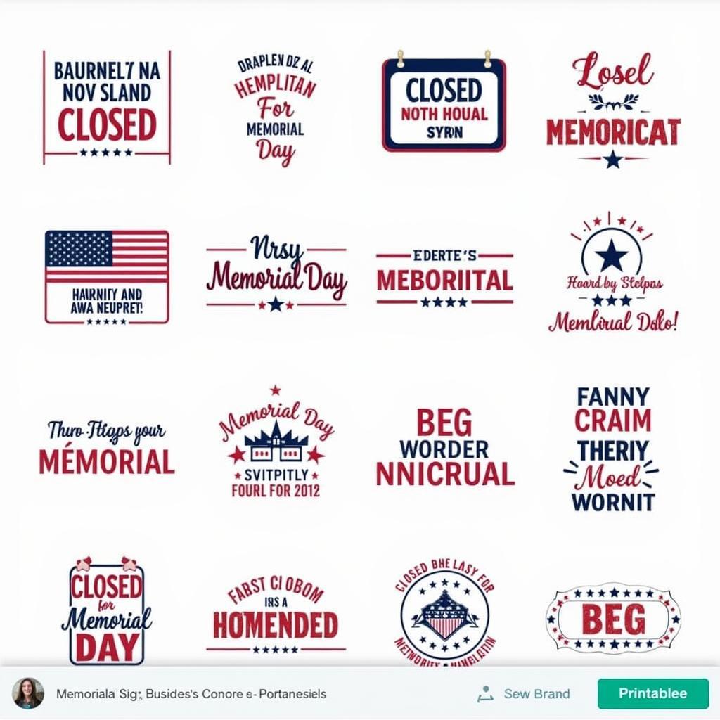 Free Printable Memorial Day Sign Templates