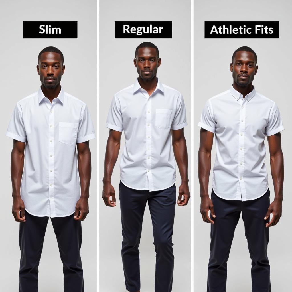 Men's short sleeve wrinkle-free shirts in different fits.