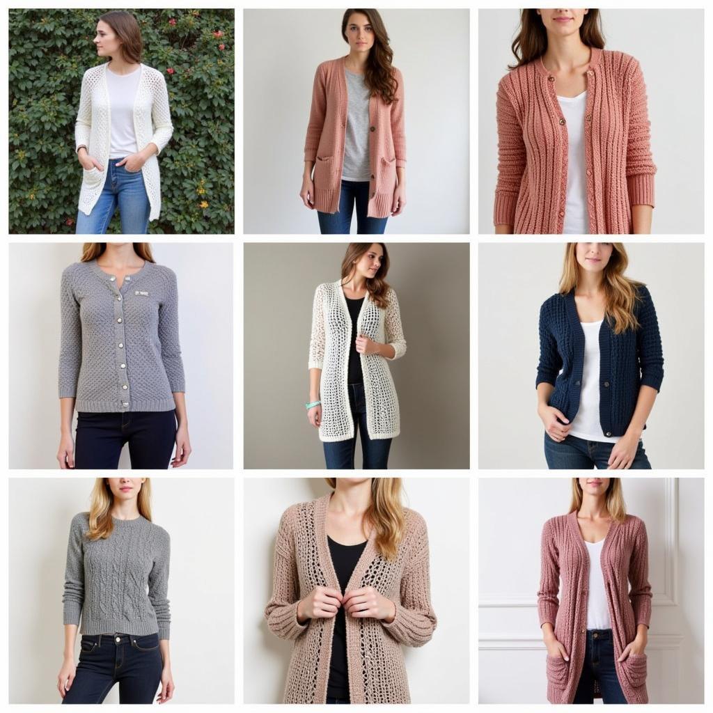 Various mesh cardigan crochet pattern options