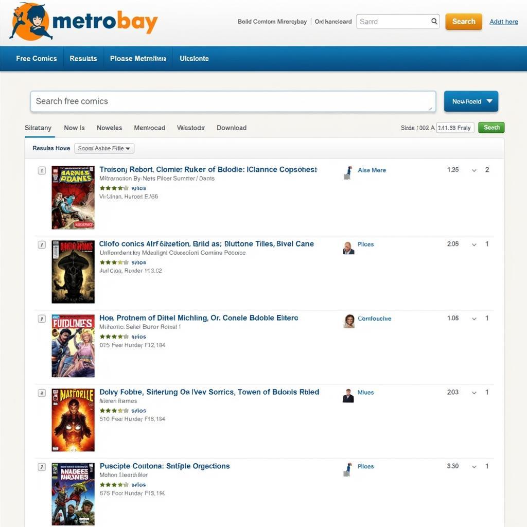 Searching for free comics on Metrobay