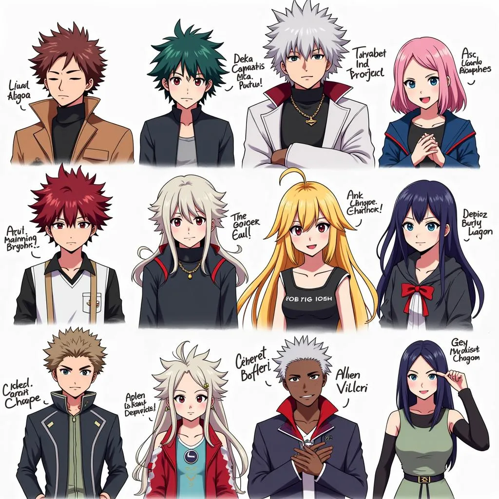 MHA AI Chatbot Characters