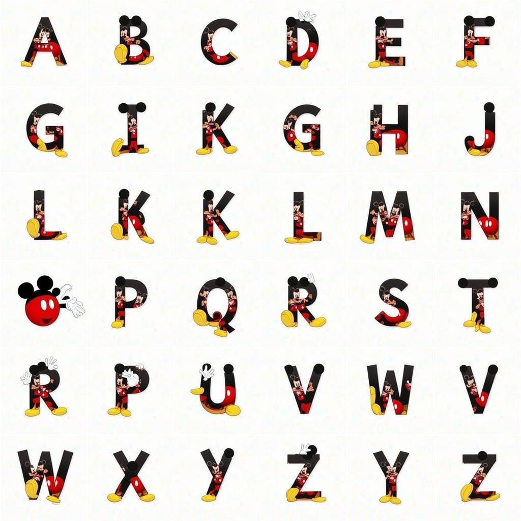 Colorful Mickey Mouse Alphabet Printables