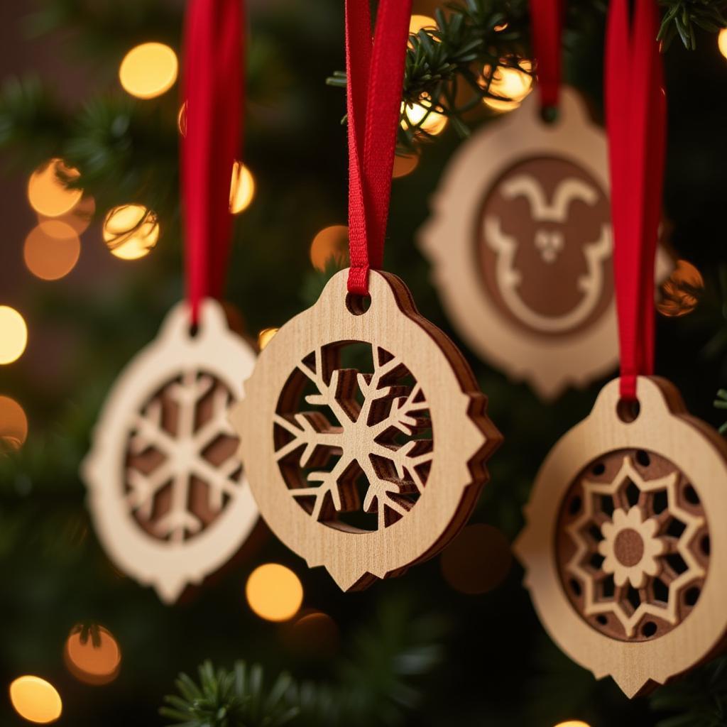 Christmas Ornaments with Mickey Snowflake SVG Designs