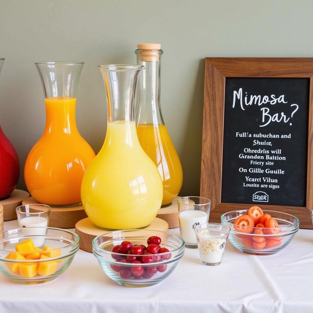 Beautifully Arranged Mimosa Bar with Printable Signs