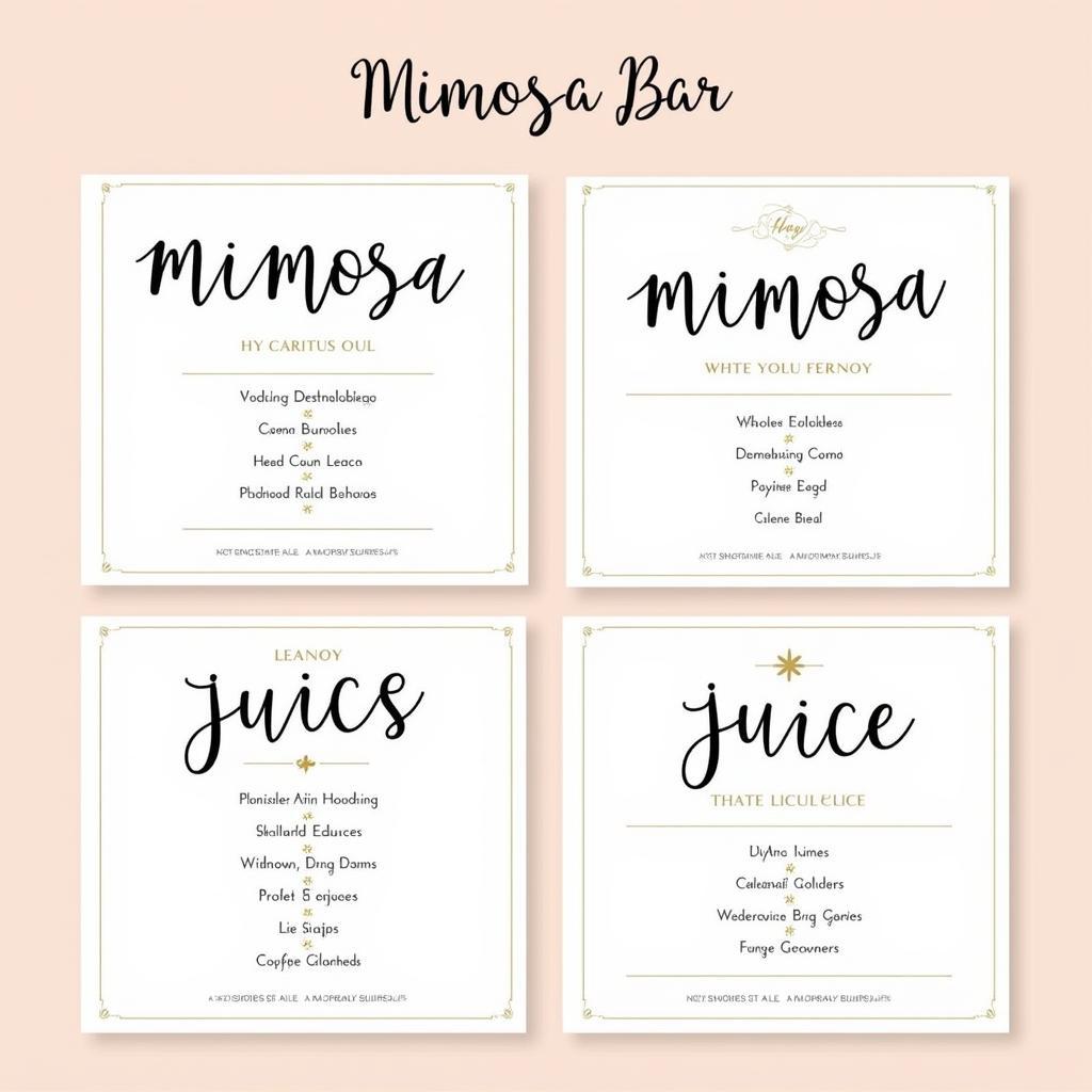 Free Printable Mimosa Bar Sign Templates