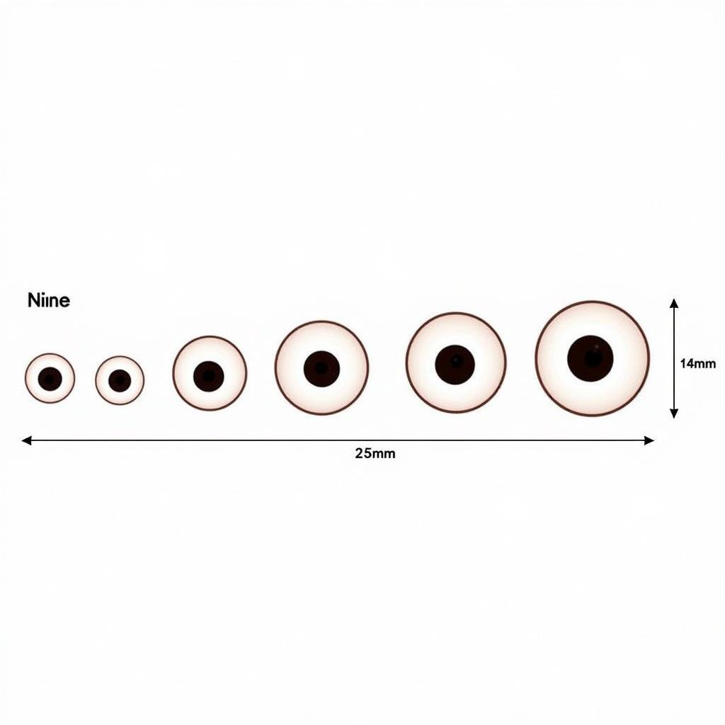 Minion Eyes Size Chart