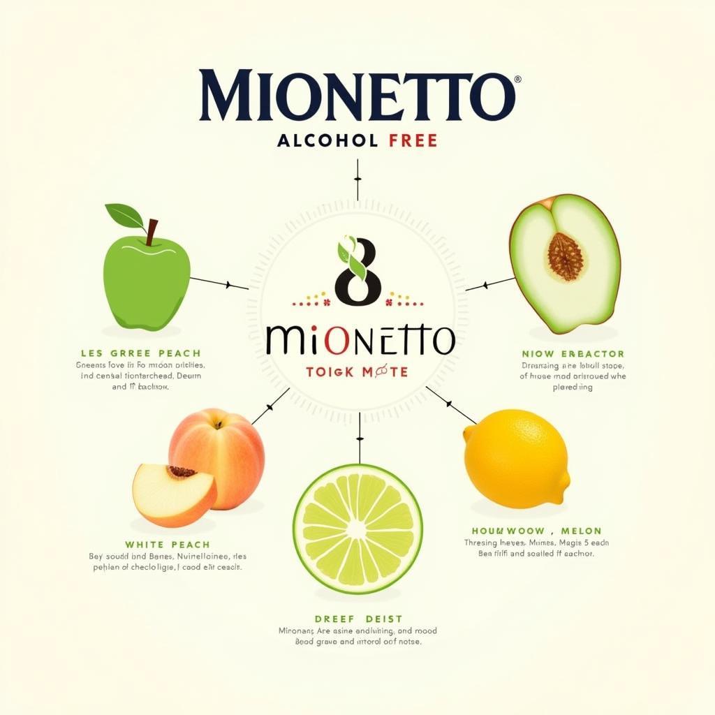 Tasting notes of Mionetto Alcohol Free, featuring flavors of apple, pear, and citrus.