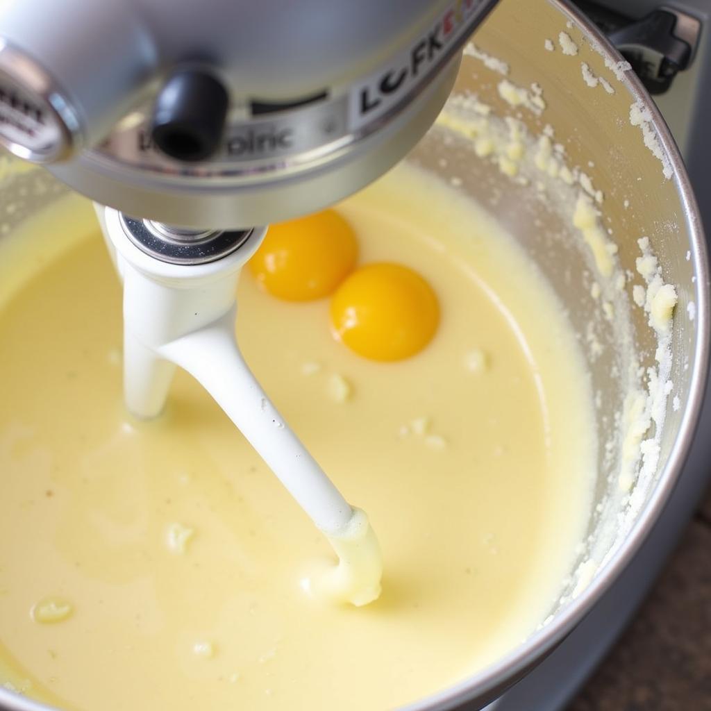 Mixing Egg-Free Cake Batter