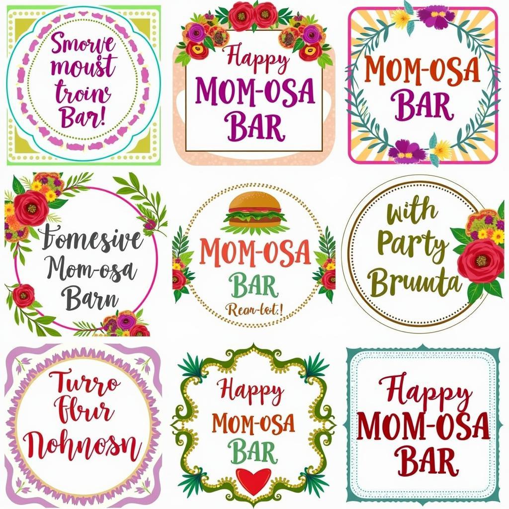 Free Printable Mom-osa Bar Sign Templates