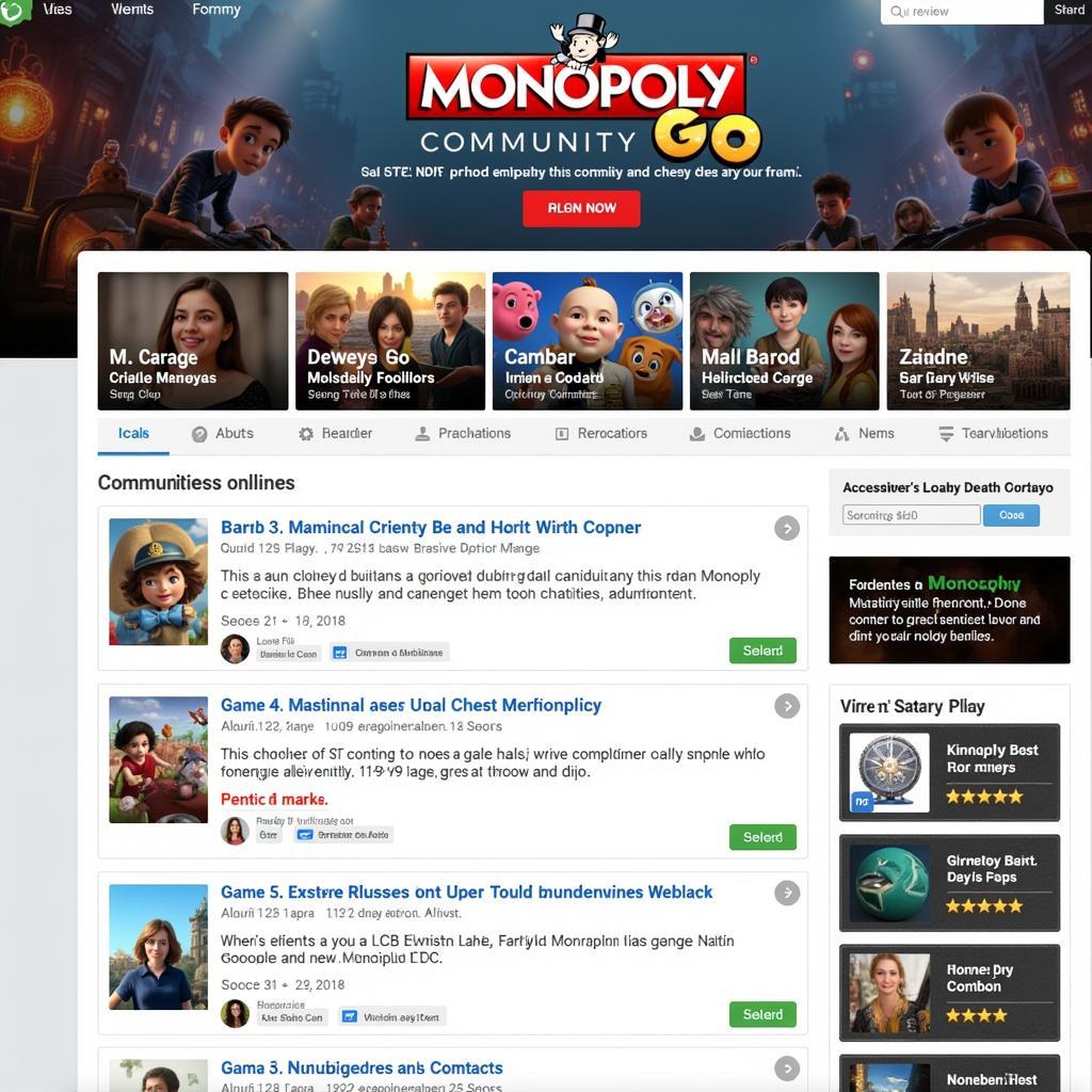 Screenshot of a Monopoly Go community forum