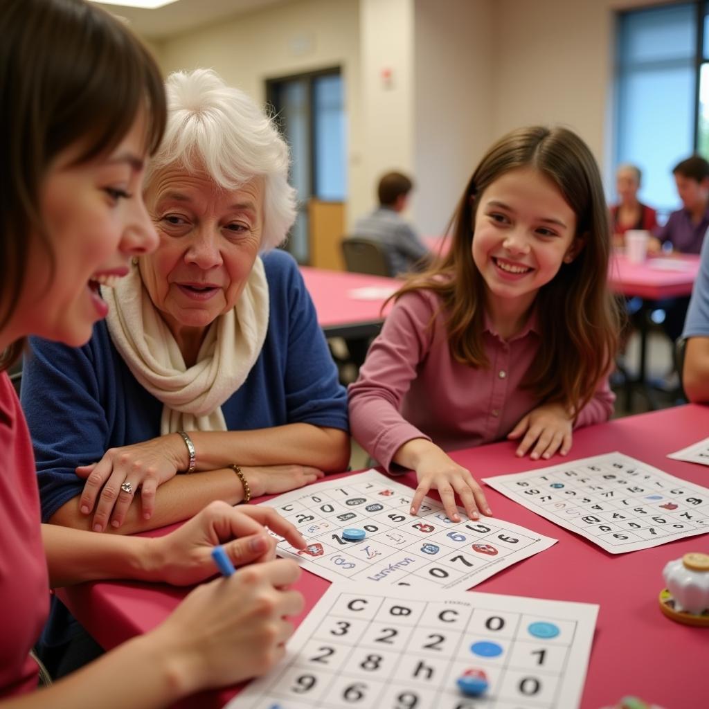 Playing Mother's Day Bingo