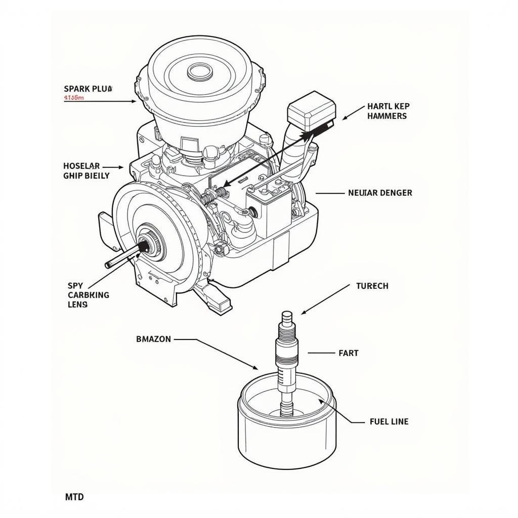 Diagram of an MTD Riding Mower Engine