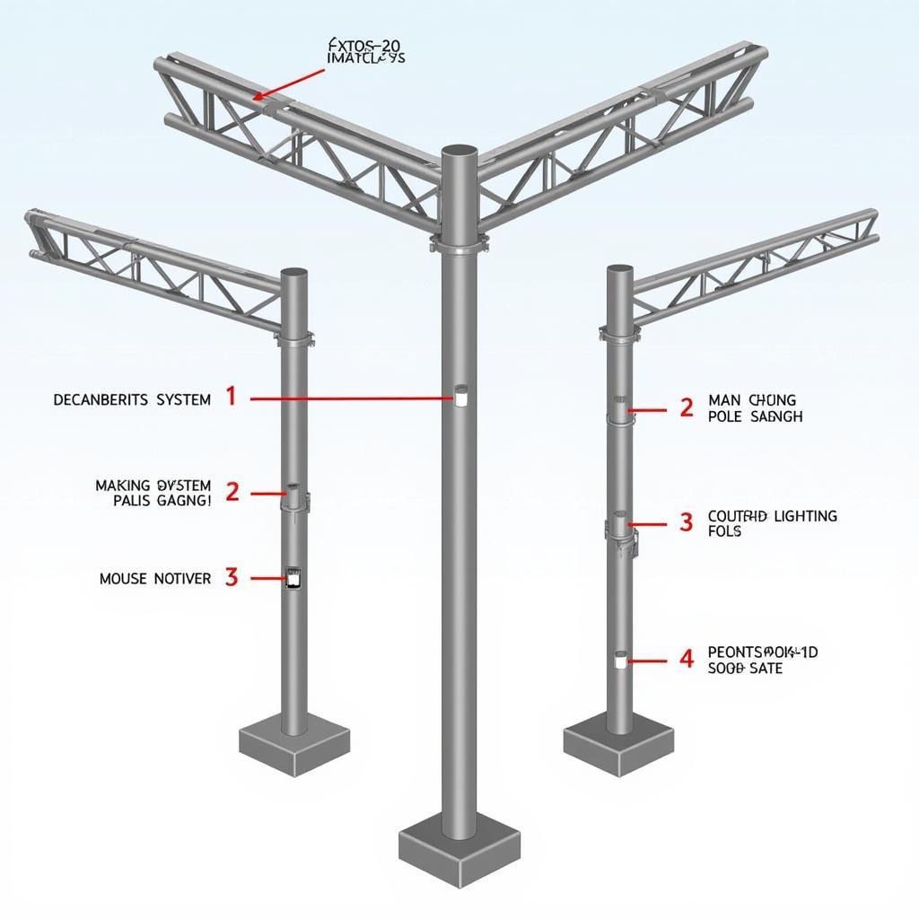 A multi-purpose stage pole with multiple mounting points