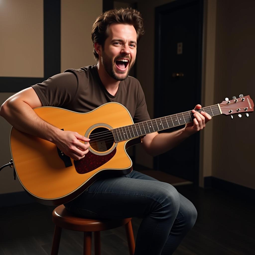 Musician Performing "In My Life" on Acoustic Guitar