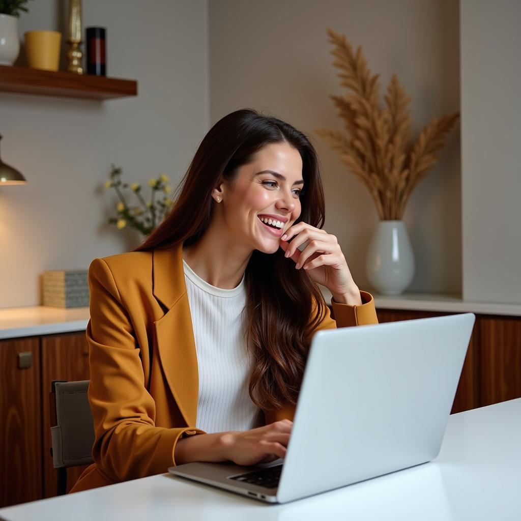 Woman signing up for a fashion newsletter