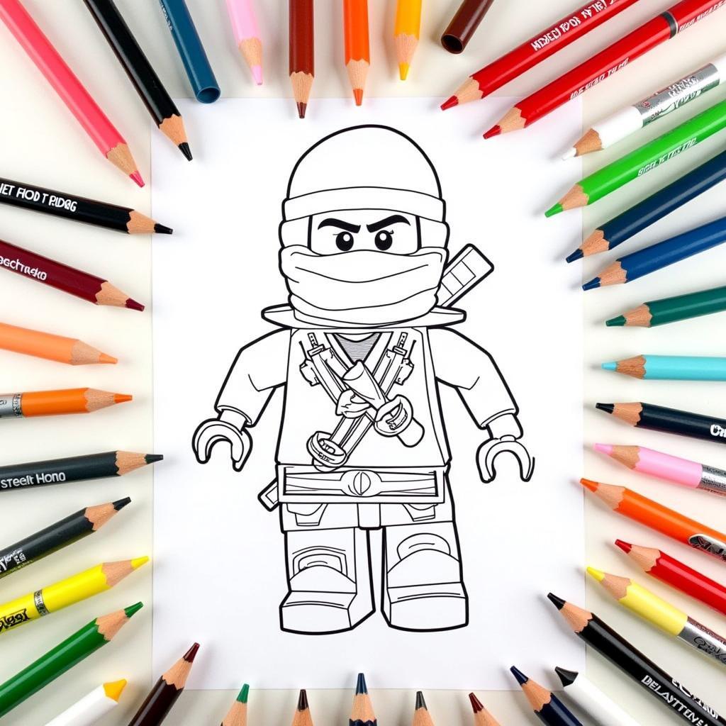 Coloring Supplies for Ninjago Pages