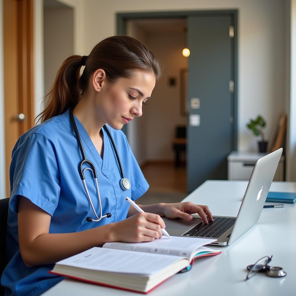 Nursing Student Studying