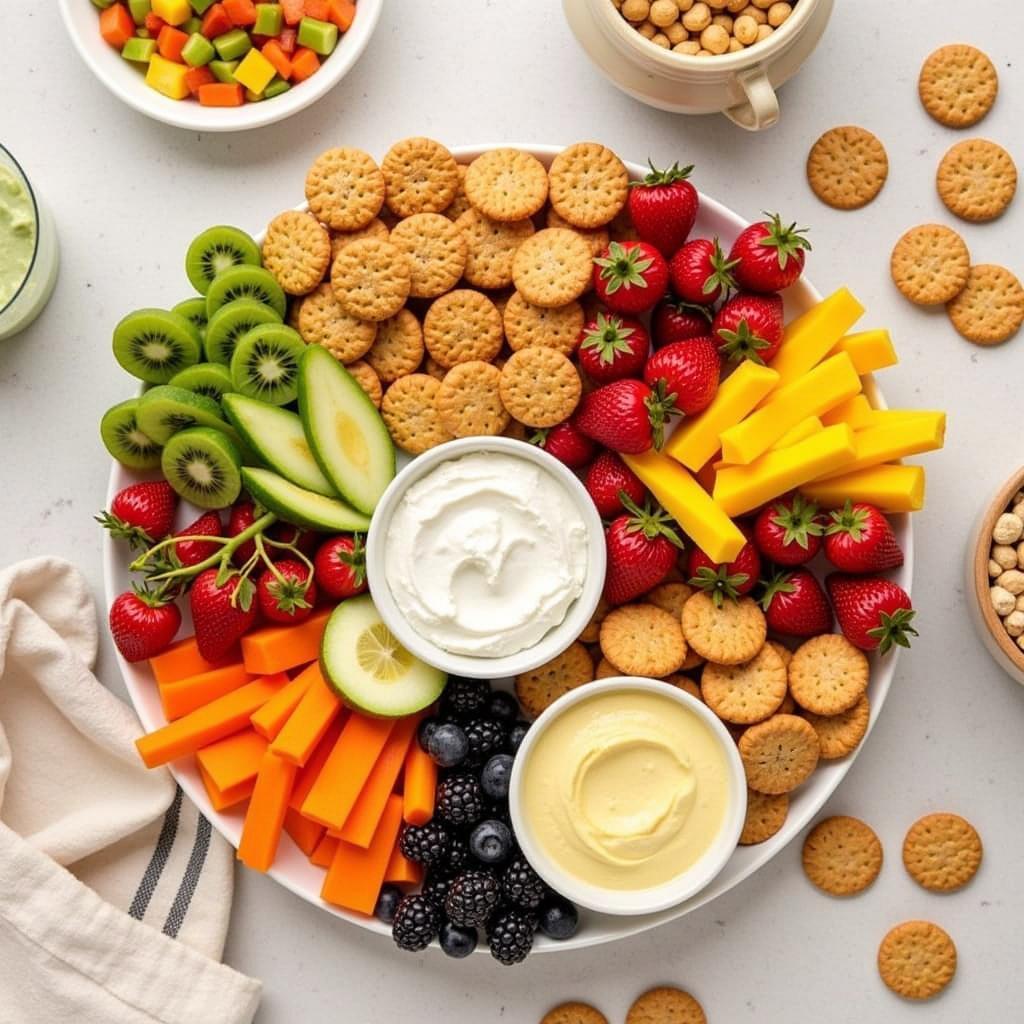 Healthy Snack Platter with Nut Free Crackers