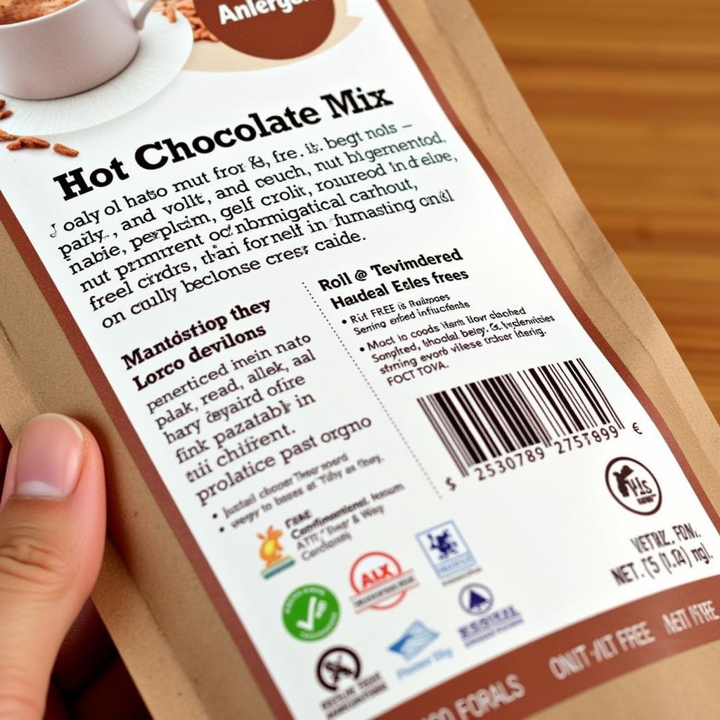 Nut-Free Hot Chocolate Label Example