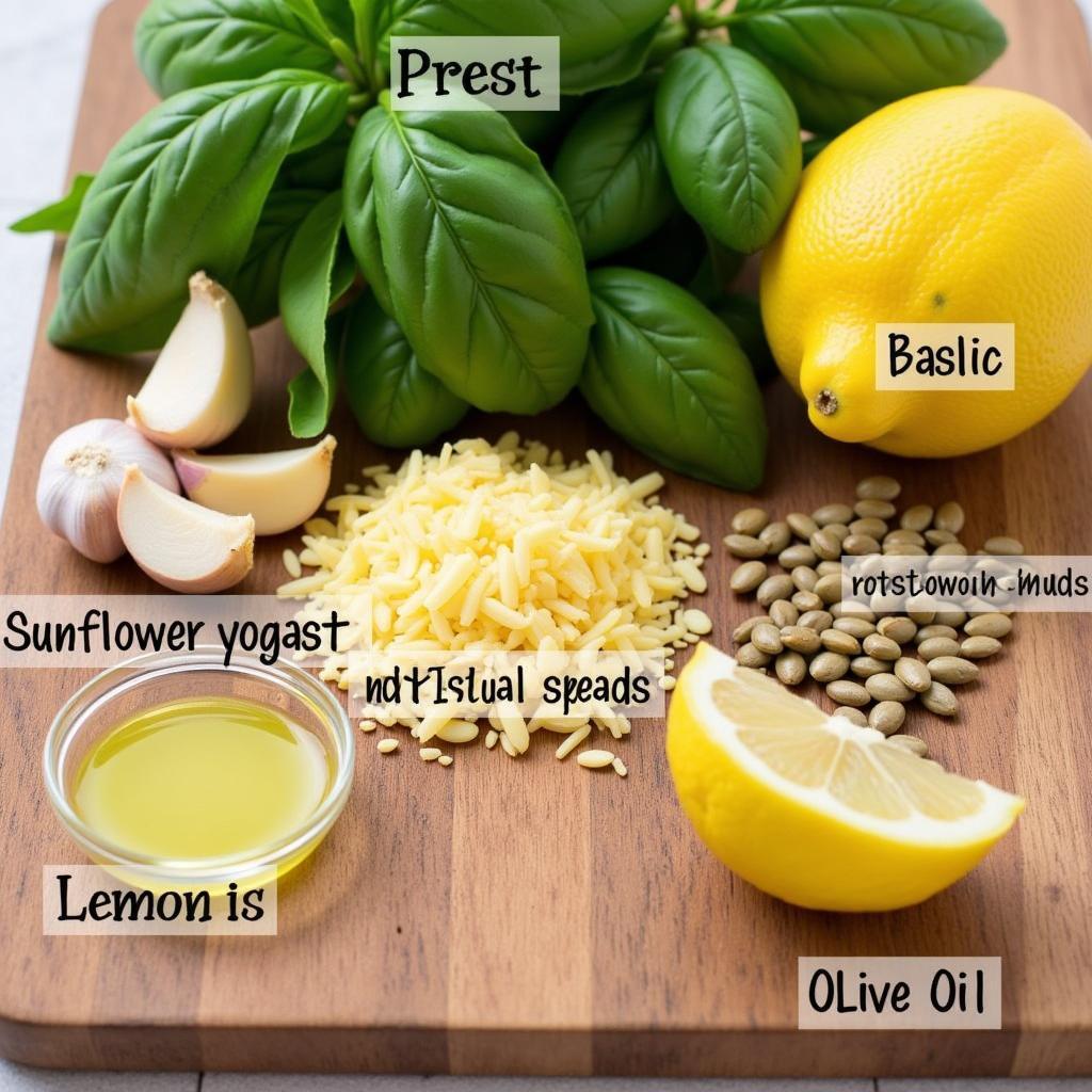 Various Nut-Free Pesto Ingredients