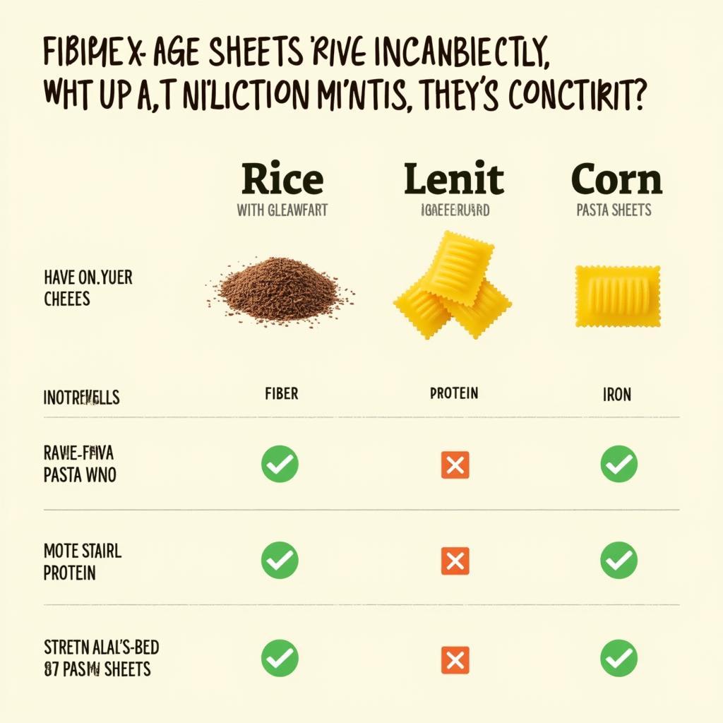 Nutritional Comparison of Gluten Free and Regular Pasta Sheets