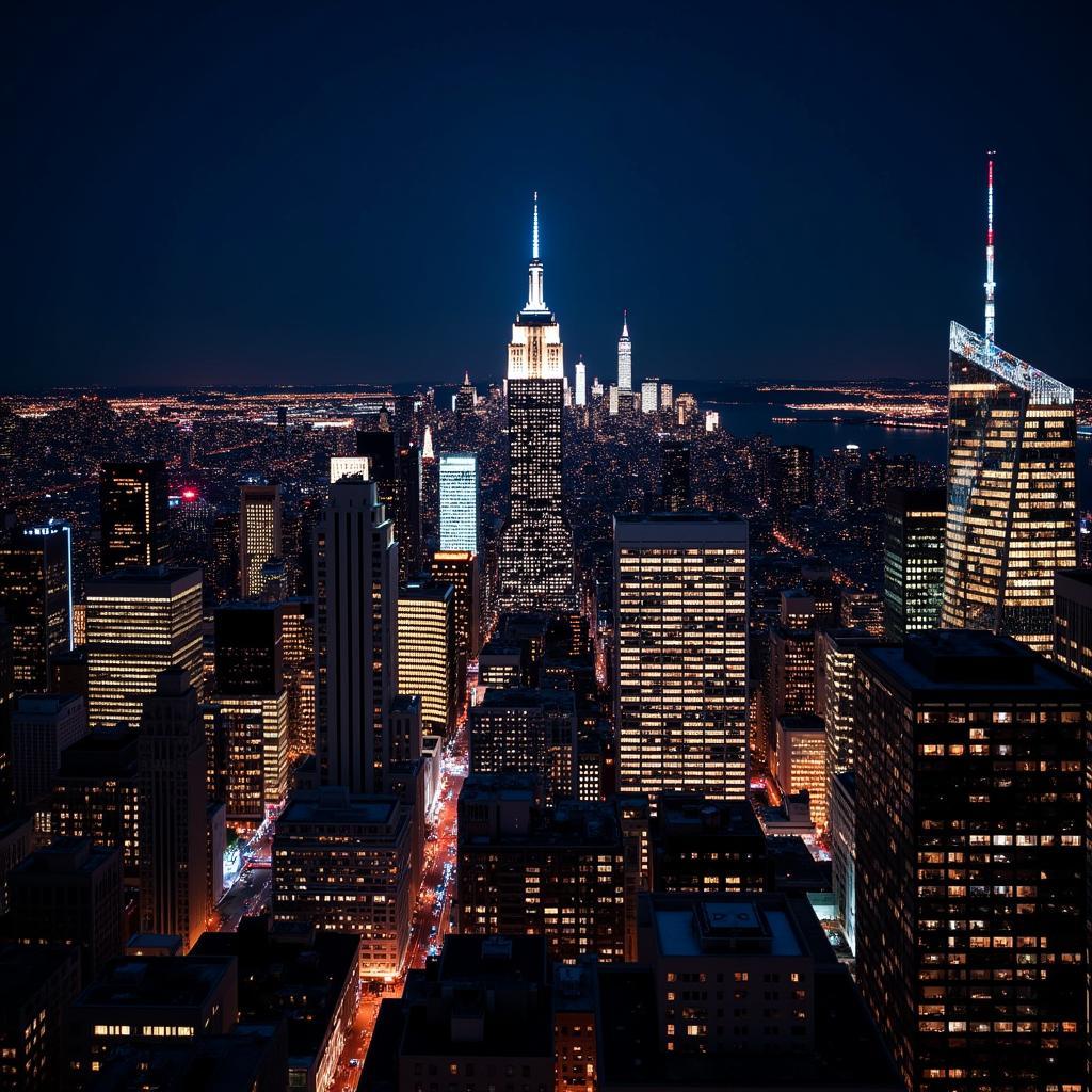 New York City skyline at night