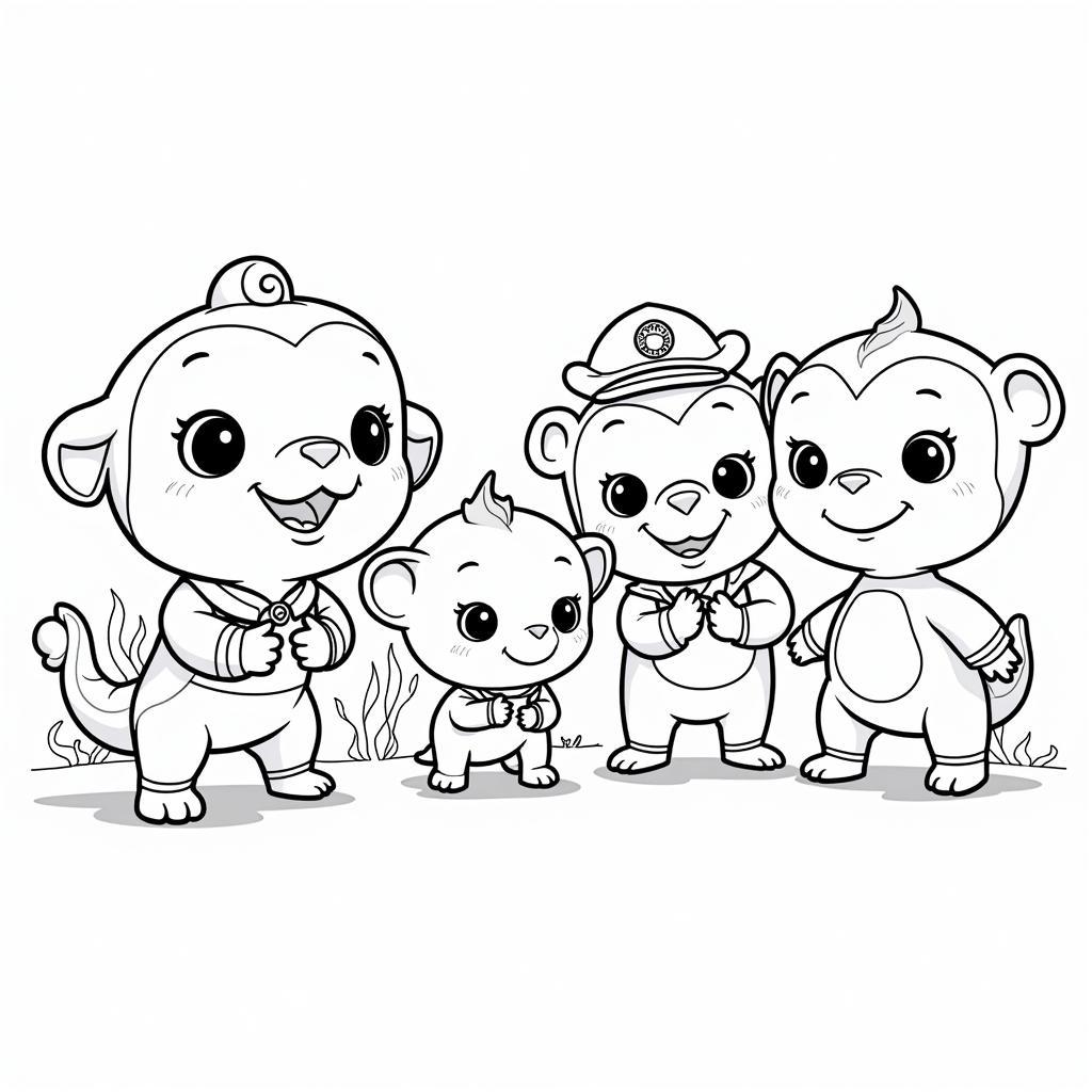 Octonauts crew coloring page