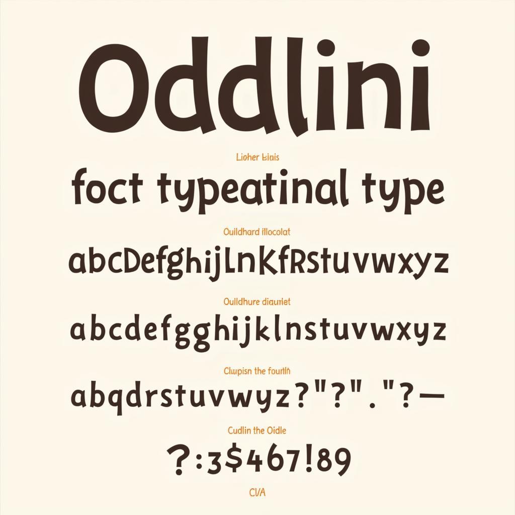 Example of Oddlini Font