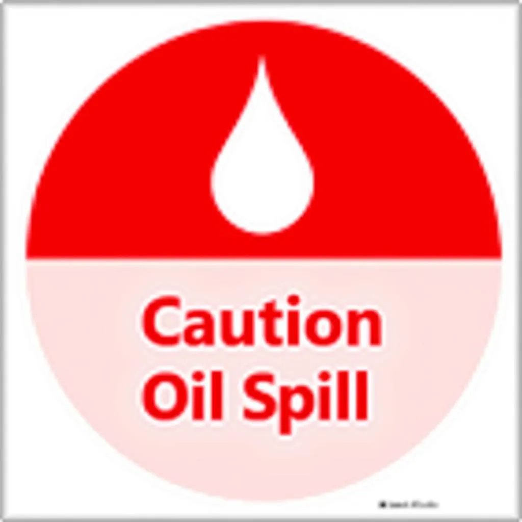 Oil spill warning sign