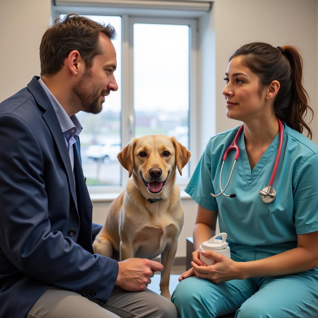 Veterinarian Consulting with Pet Owner