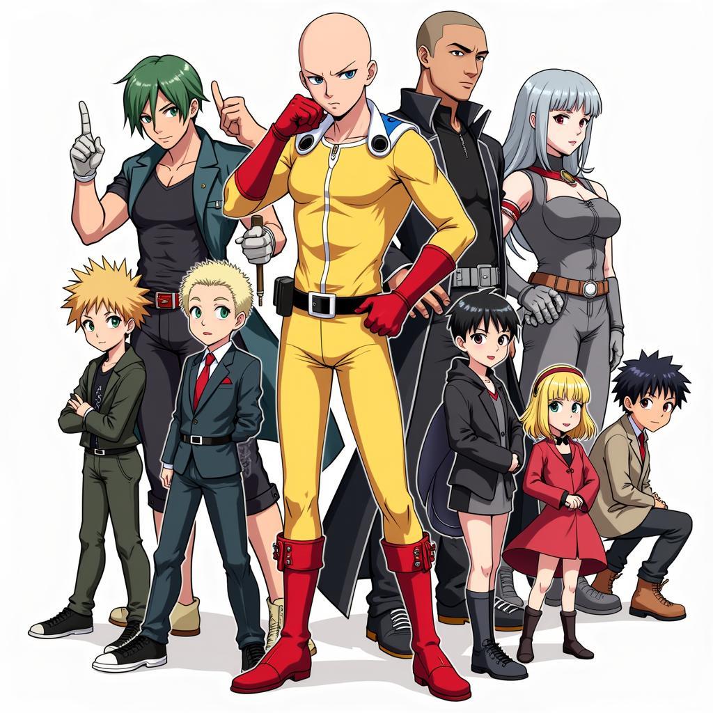 Main Characters of One Punch Man Manga