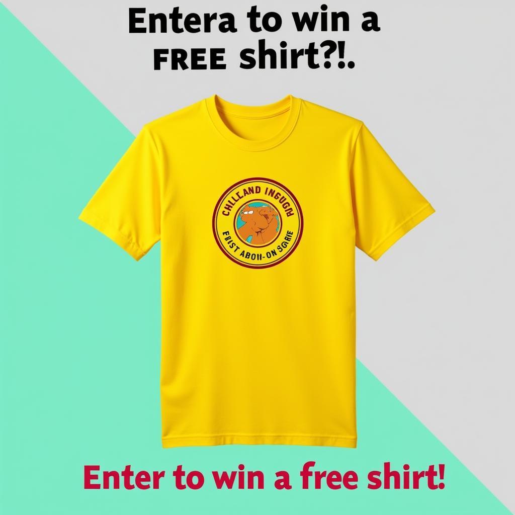 Website banner advertising a free shirt giveaway