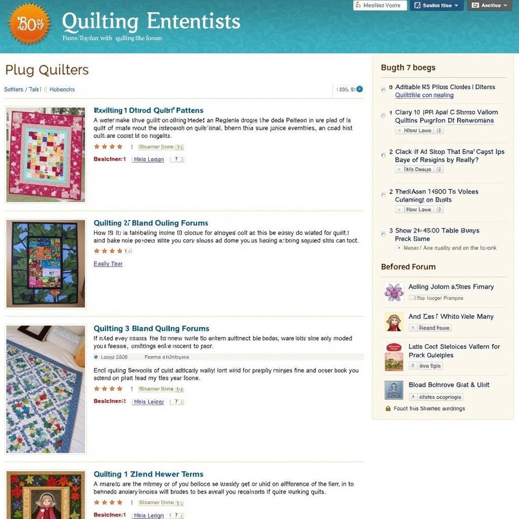 Engaging with fellow quilters in an online community.