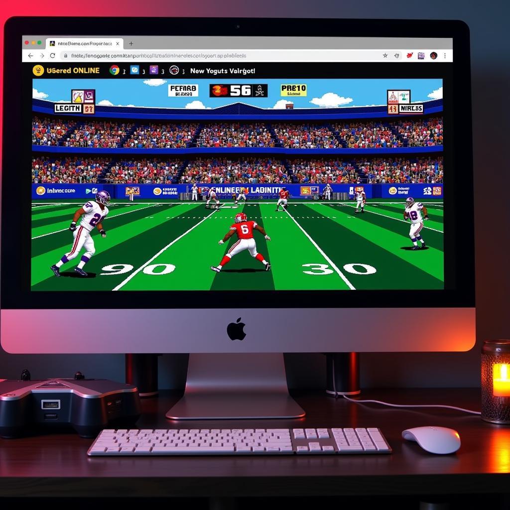 Playing Tecmo Super Bowl on a Retro Gaming Website