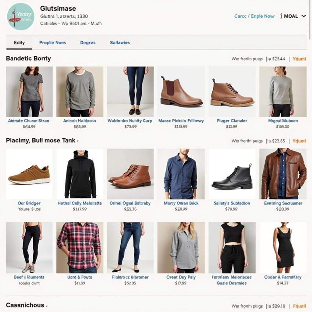 Screenshots of online stores offering a selection of gluten-free t-shirts.