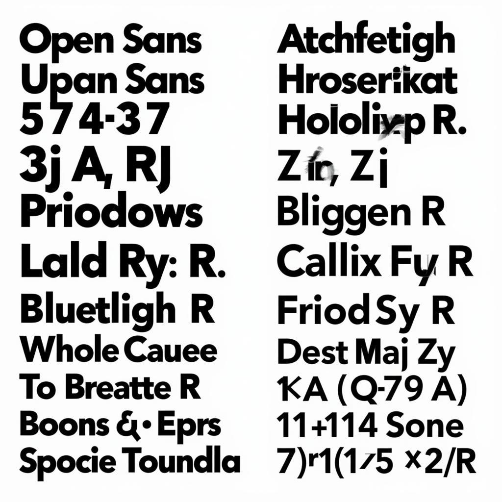 Open Sans Font Comparison