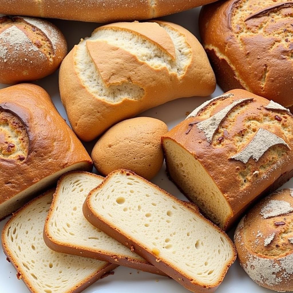 Various types of organic grain-free bread