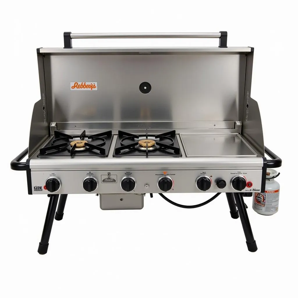 Outdoor Propane Cooking Stove with Multiple Burners and Griddle Surface