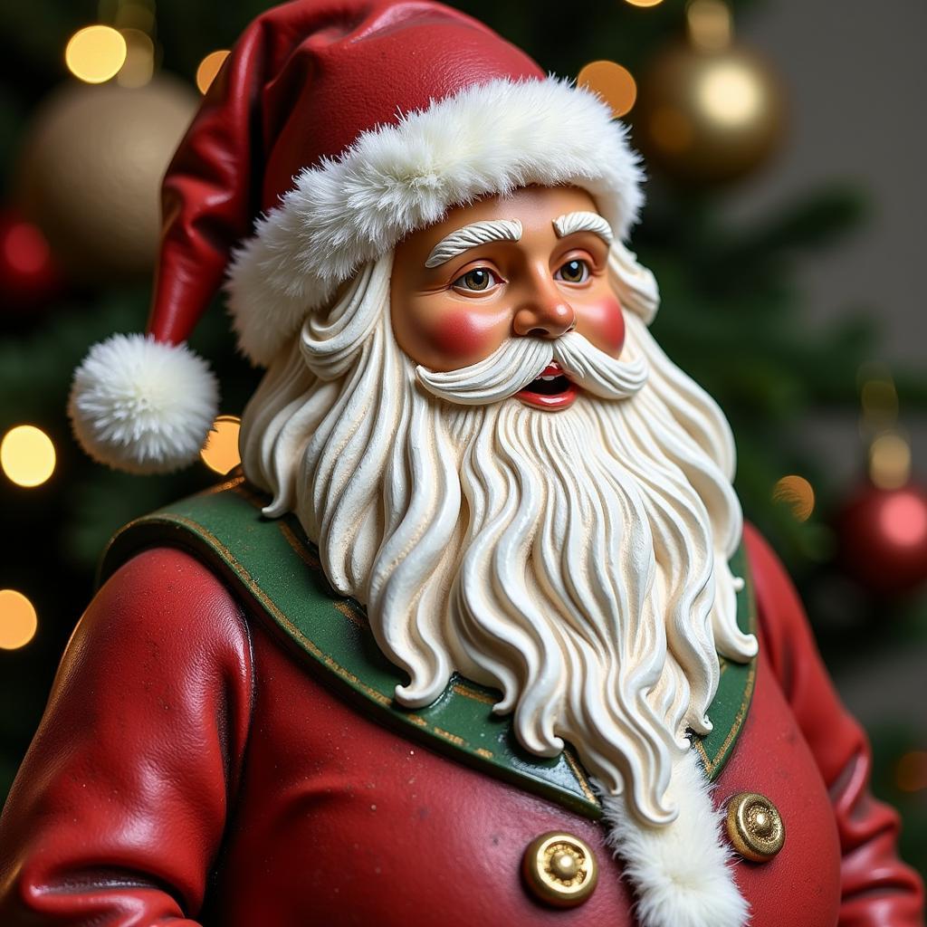 Hand-Painted Carved Santa Claus